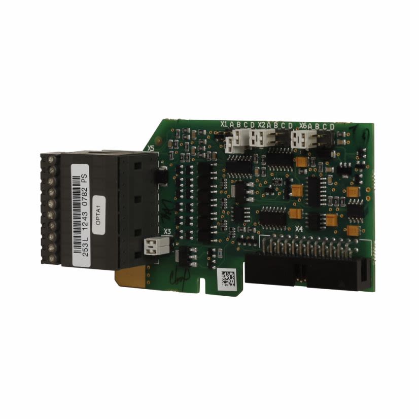 EATON Cutler-Hammer Series OPTA2 Standard I/O Card With Neon Indicating Light, For Use With SVX9000, SPX9000 Adjustable Frequency Drive, Slot B, 2 RO