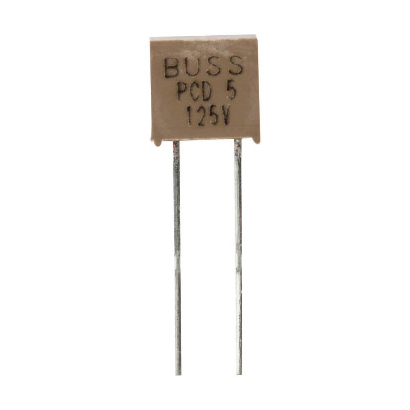 EATON Bussmann Series PC-Tron PCD-5-R Subminiature Fast Acting Fuse, 5 A, 125 VAC, 400 VDC, 10/300 to 1 kA Interrupt