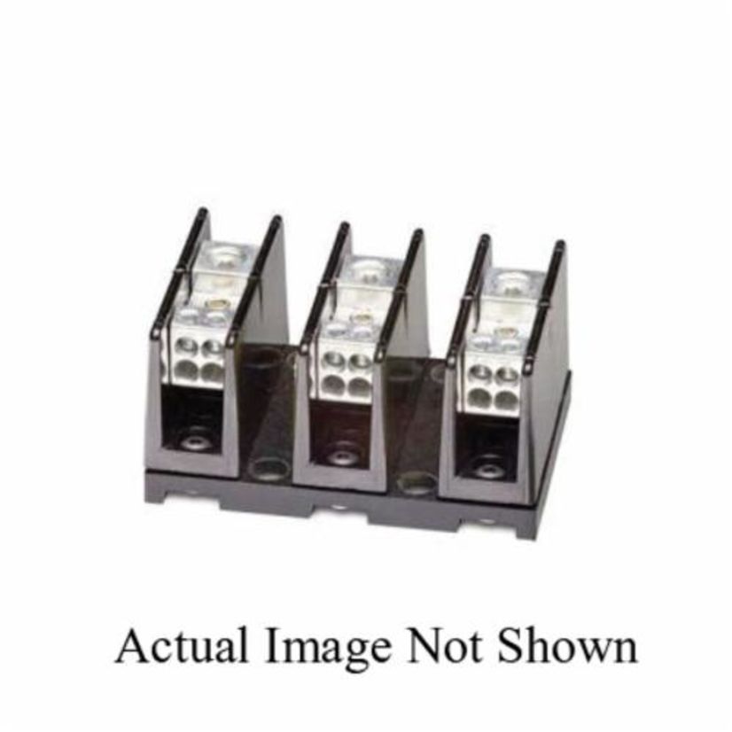 EATON Bussmann Series PDB321-1 Barrier High SCCR Power Distribution Block, 600 VAC/VDC, 175 A, 1 Pole, 8 to 2/0 AWG, 14 to 4 AWG Wire, Phenolic