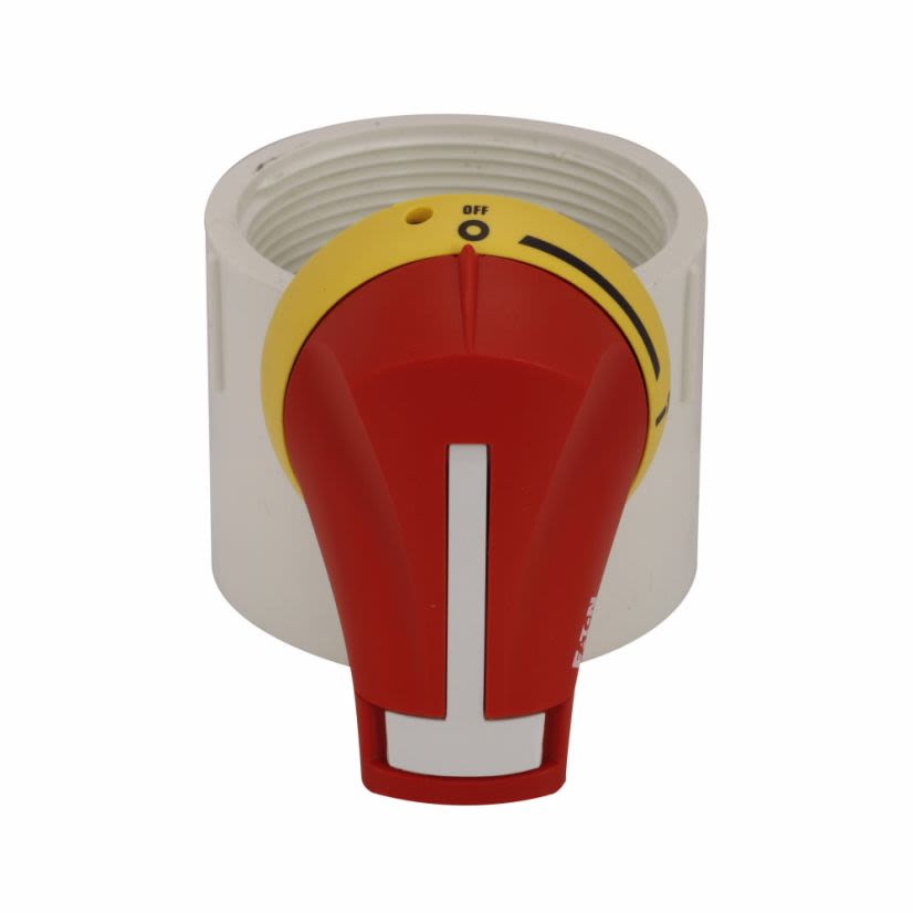 EATON Cutler-Hammer Series PHR1N12F rotary disconnect external front pistol handle,Front pistol handle,30-60A,Red/yellow,NEMA 1/3R/12,H-/I-/J-Frame,External handles,NEMA 1/3R/12,Handle type: PH1