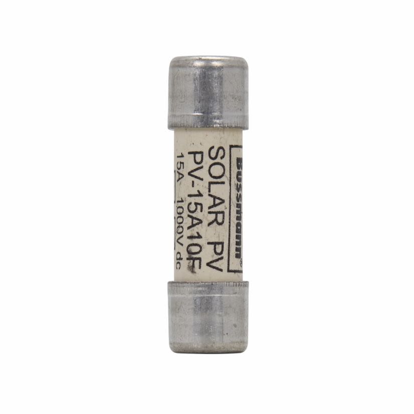 EATON Bussmann Series PV-15A10F PV-A10 Photovoltaic Fuse, 15 A, 1000 VDC, 50 kA Interrupt, Class: gPV/UL PV, Cylindrical Body
