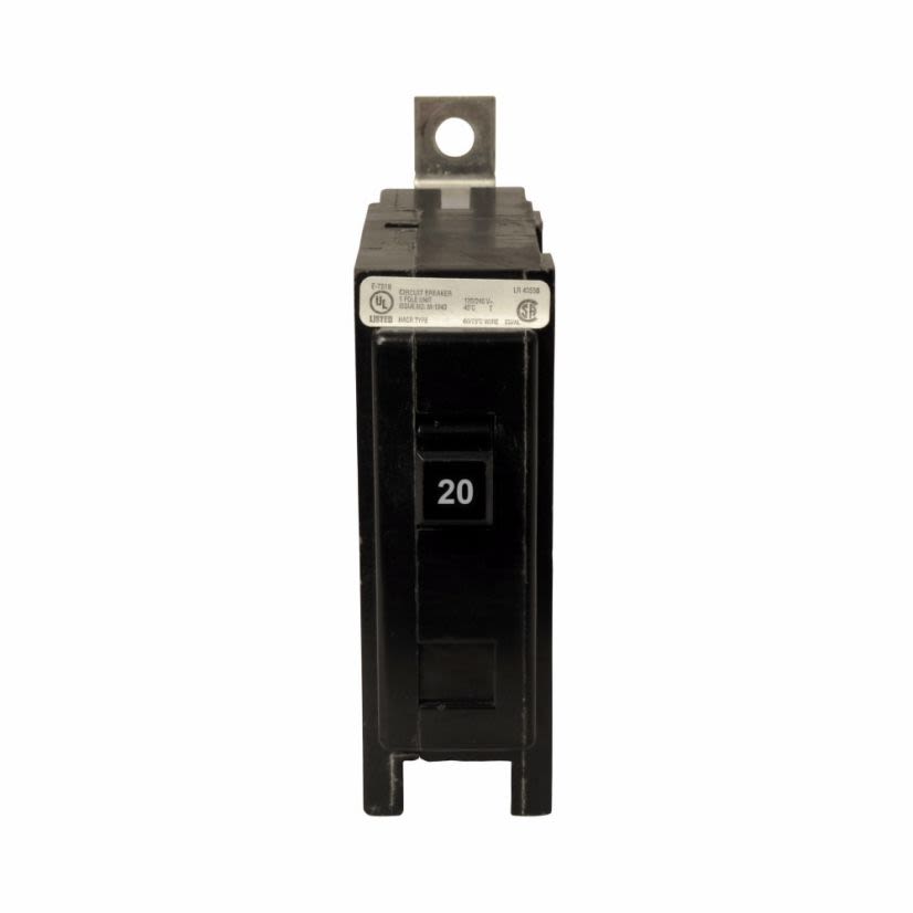 EATON Cutler-Hammer Series QuickLag® QBHW1020 Type QBHW Miniature Circuit Breaker, 120/240 VAC, 20 A, 22 kA Interrupt, 1 Pole, Non-Interchangeable/Thermal Magnetic Trip