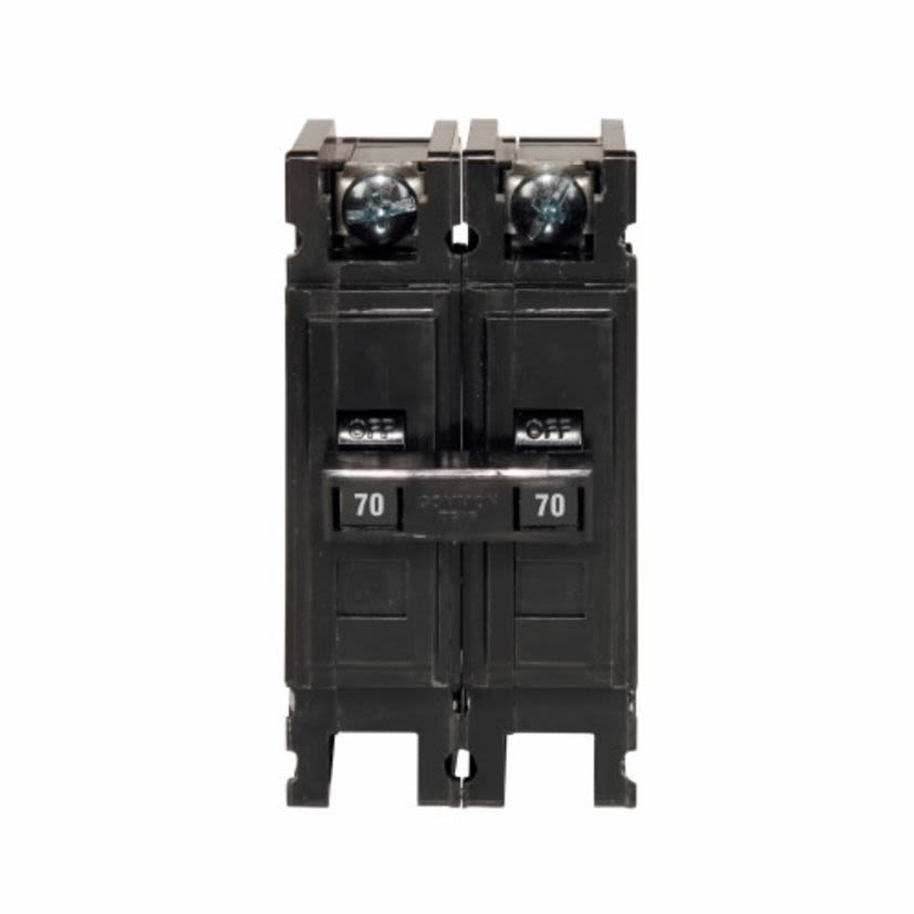 EATON QC2070 Type QC Miniature Circuit Breaker, 120/240 V AC, 70 A, 10 kA Interrupt, 2 Poles, Thermal Magnetic Trip