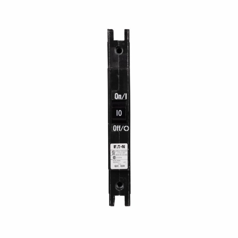 EATON Cutler-Hammer Series QuickLag® QCF1010 Type QCF Miniature Circuit Breaker, 120/240 VAC, 10 A, 10 kA Interrupt, 1 Poles, Non-Interchangeable Thermal Magnetic Trip