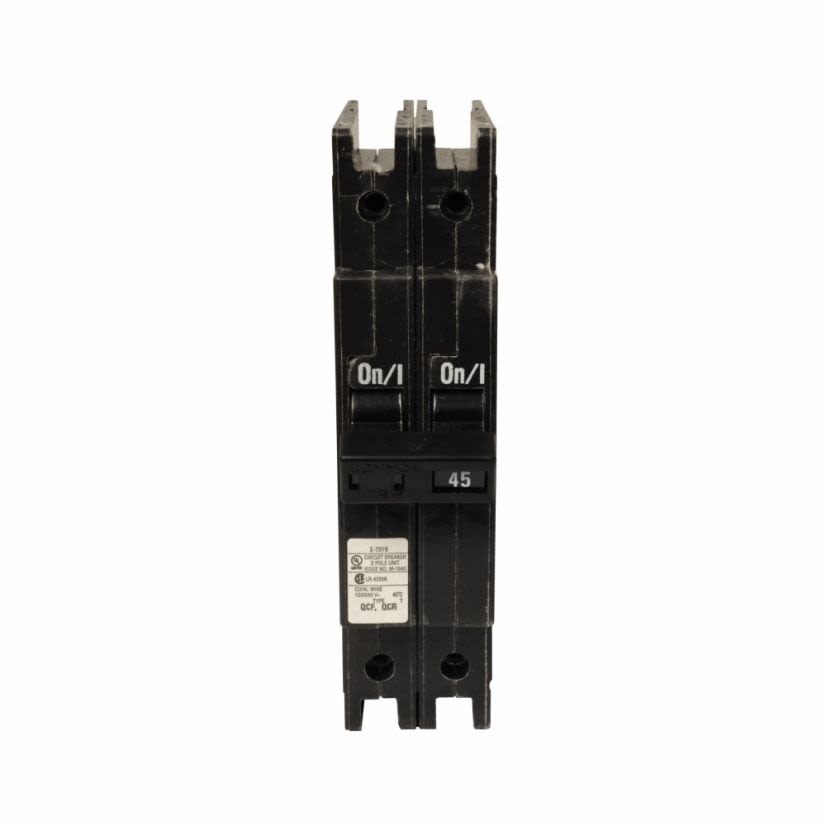 EATON Cutler-Hammer Series QCF2045 Quicklag Type QCF Miniature Circuit Breaker, 120/240 VAC, 45 A, 10 kA Interrupt, 2 Poles, Non-Interchangeable Trip