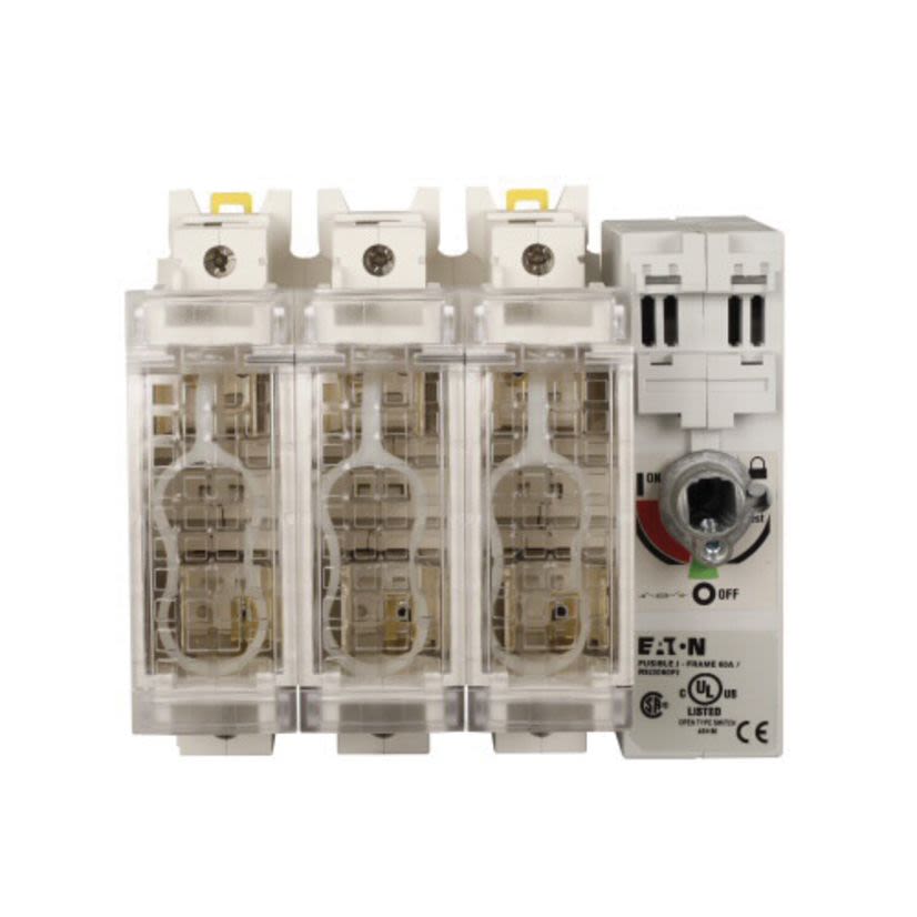 EATON Cutler-Hammer Series R9J3060FJ Fusible J Frame Rotary Disconnect Switch, 600 VAC, 60 A, 50 hp, 52 hp, 3 Poles
