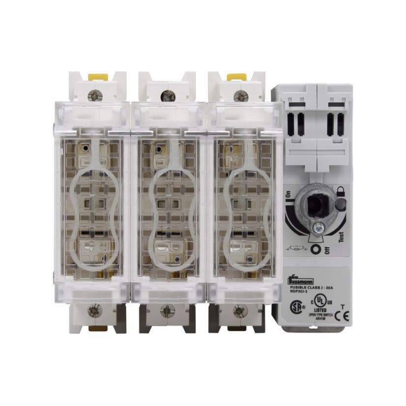 EATON Bussmann Edison RDF30J-3 Fused Disconnect Switch, 600 VAC, 250 VDC, 30 A, 20 hp, 5 hp, 3 Poles