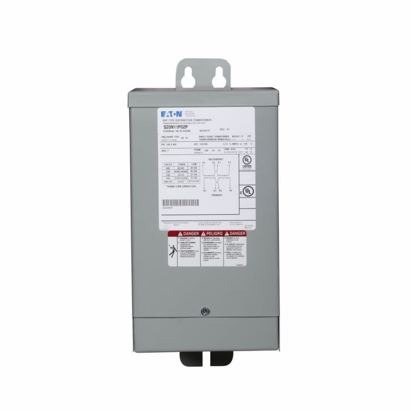 EATON S34N12P76P Type EP Dry Encapsulated Distribution Transformer, 240/277 V AC Primary, 120 VAC Secondary, 0.75 kVA Power Rating, 60 Hz, 1 Phase