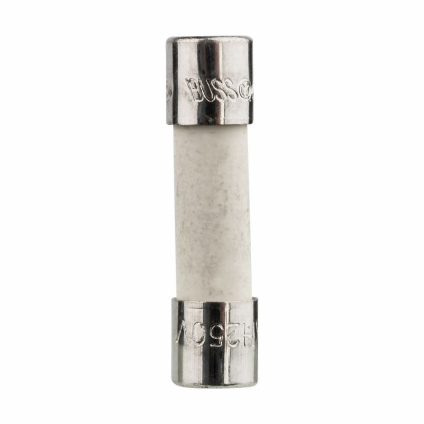 Bussmann S505-8-R High Breaking Time Delay Fuse With Nickel Plated Brass End Caps, 8 A, 250 V AC, 1.5 kA, Cylindrical Body