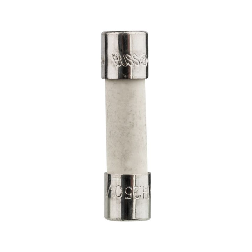 Bussmann S505-2.5-R High Breaking Time Delay Fuse With Nickel Plated Brass End Caps, 2.5 A, 250 V AC, 1.5 kA, Cylindrical Body