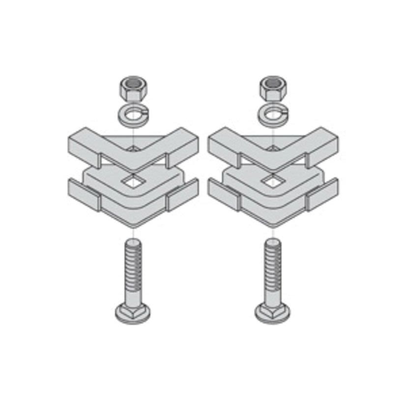 EATON B-Line Series SB2101AYZ Junction Splice Clamp Kit, For Use With 1-1/2 in H Cable Runway Stringer, 2-3/16 in W, Structural Steel, Yellow