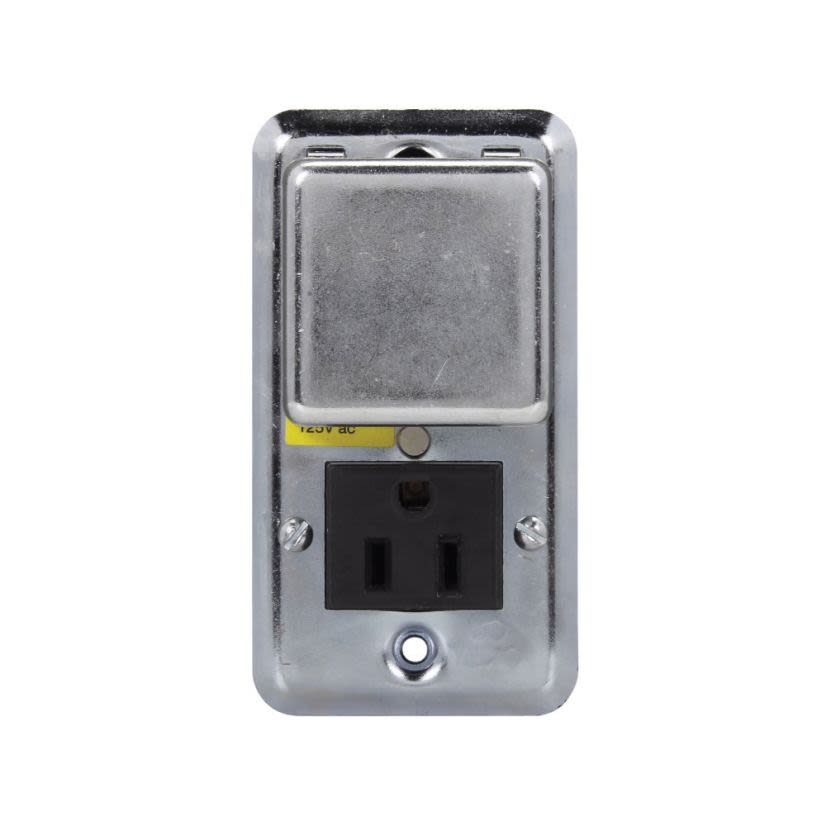 EATON Bussmann Series SRU Fused Outlet Box Cover Unit, For Use With 2-1/4 in Handy Box, Type T/TL/TC/P/W Plug Fuse, 1/2 hp, 15 A, 125 VAC, 1 Fuse Holder