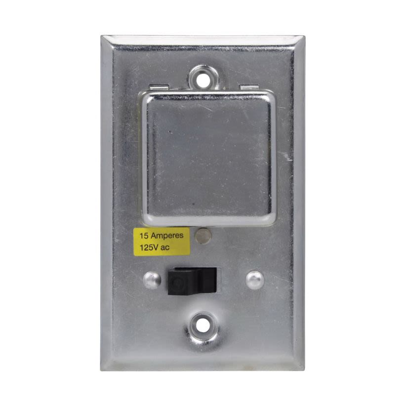 EATON Bussmann Series SSW Fused Switch Box Cover Unit, For Use With 2-3/4 in Switch Box, Type T/TL/TC/P/W Plug Fuse, 1/2 hp, 15 A, 125 VAC, 1 Fuse Socket