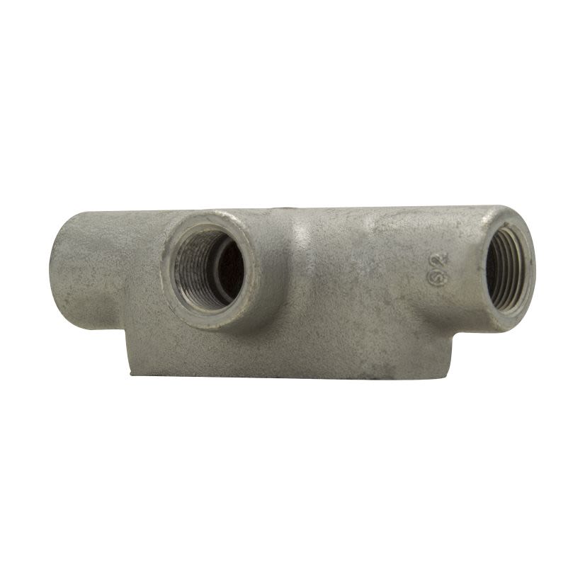 EATON Crouse-Hinds series Perma-Cote T27 Type T Conduit Bodies With Cover and Screw, 3/4 Inch Hub, 7, Steel, PVC Coated