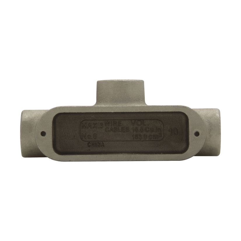 Crouse-Hinds Condulet T39 Type T Conduit Outlet Body, 1 in Hub, Mark 9 Form, 15 cu-in Capacity, Copper-Free Aluminum, Natural