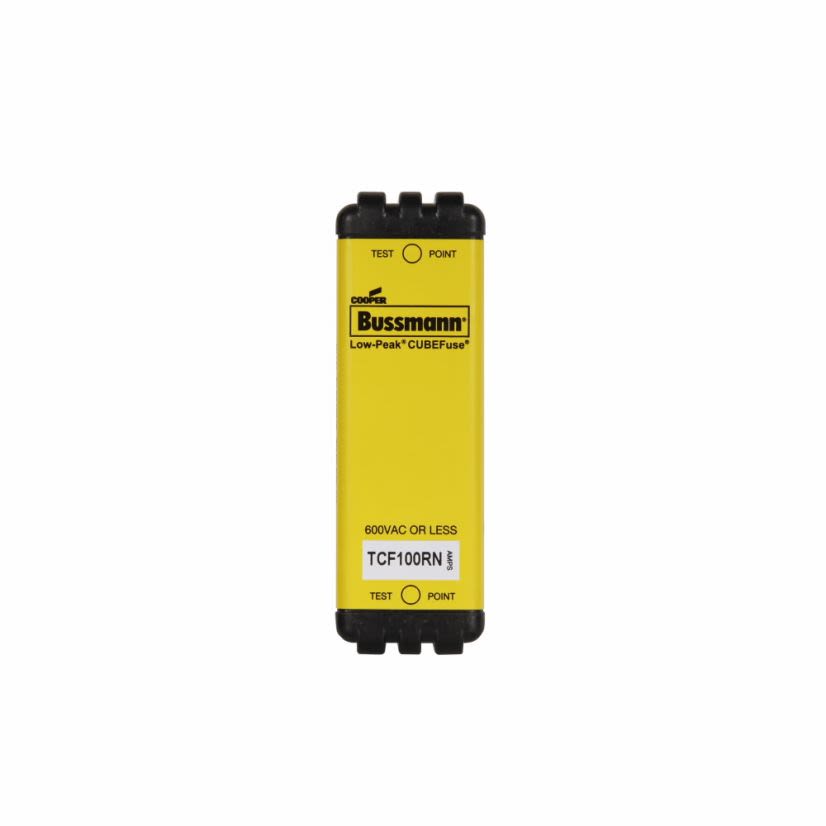 Bussmann CUBEFuse TCF100RN Non-Indicating Time Delay Fuse, 100 A, 600 V AC/300 V DC, 100/300 kA Interrupt, Class: CF, Square Blade Body