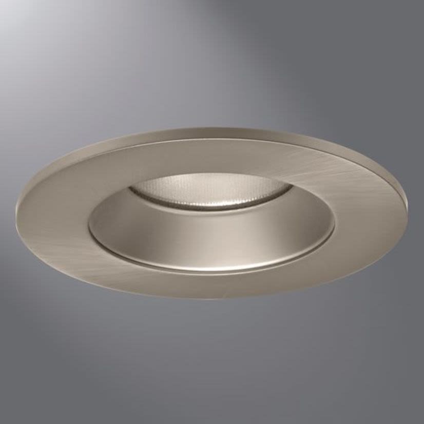 Cooper Lighting HALO TL402SNS Light Fixture Reflector With Satin Nickel Trim Ring, LED Lamp, 5.9 in L x 5.9 in W x 2.56 in H, Recessed Mount, Aluminum