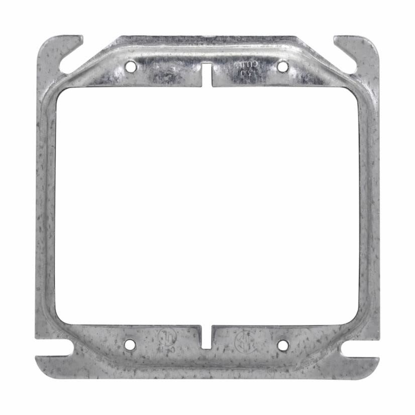 EATON Crouse-Hinds series TP500 Square Mud Ring, 4 Inch, Steel, 3/4 Inch raised, 9.0 cubic inch capacity
