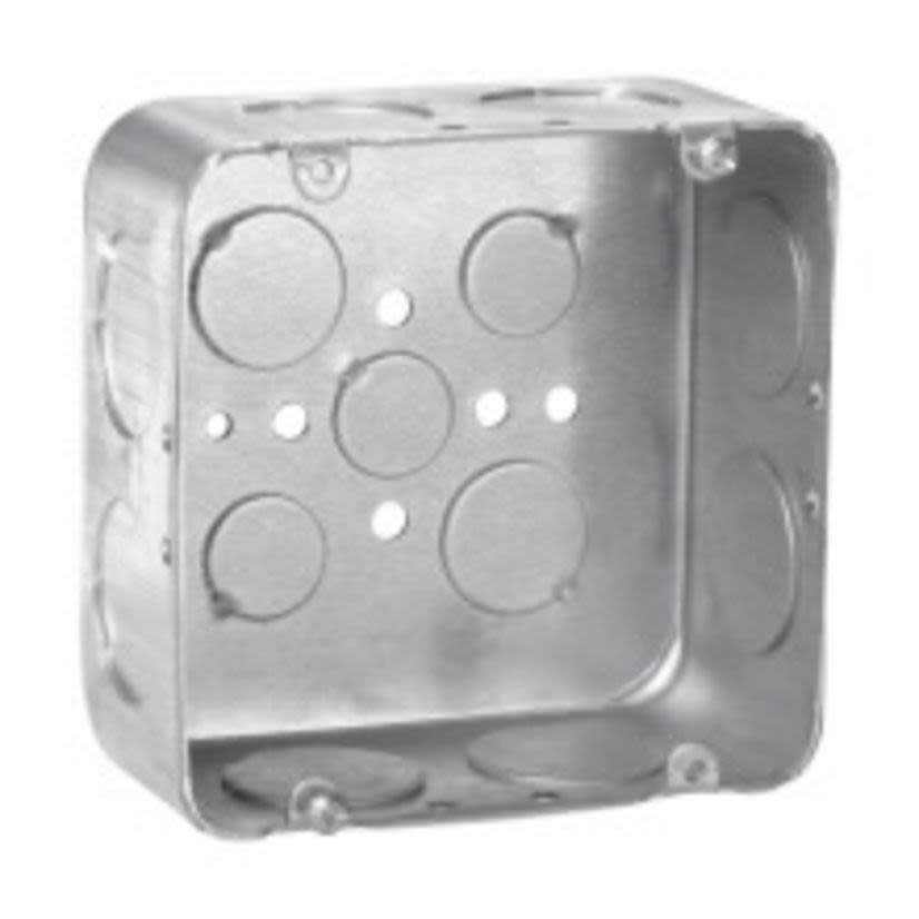 Crouse-Hinds TP560 TP Drawn Outlet Box, Steel, 42 cu-in Capacity, (13) Knockouts, 4-11/16 in H x 4-11/16 in W x 2-1/8 in D