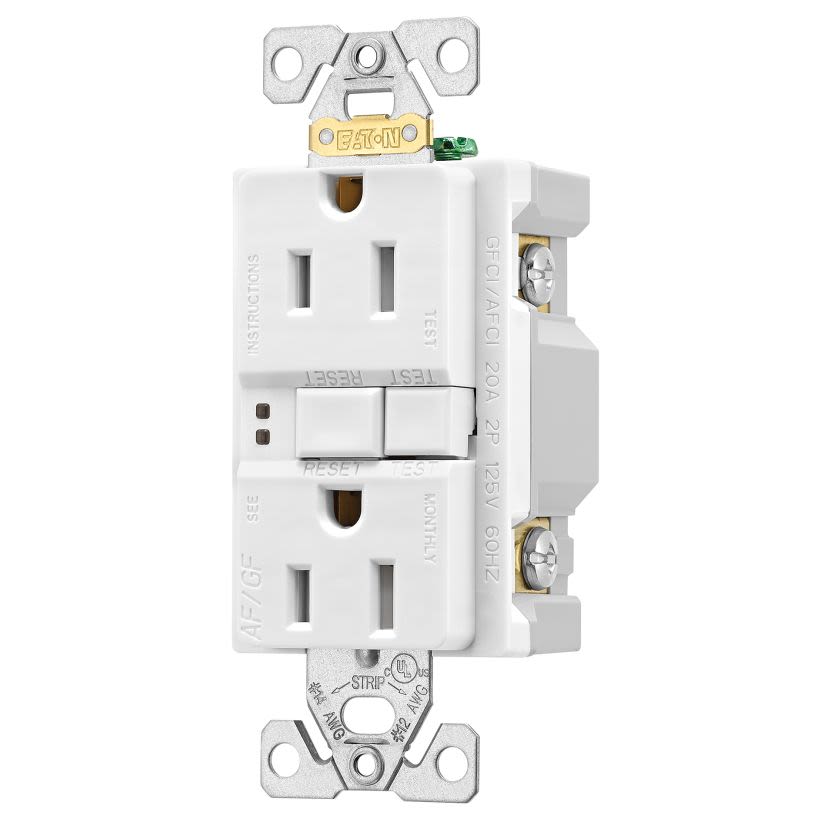 EATON TRAFGF15W AF/GF TR Duplex 15A 125V WH