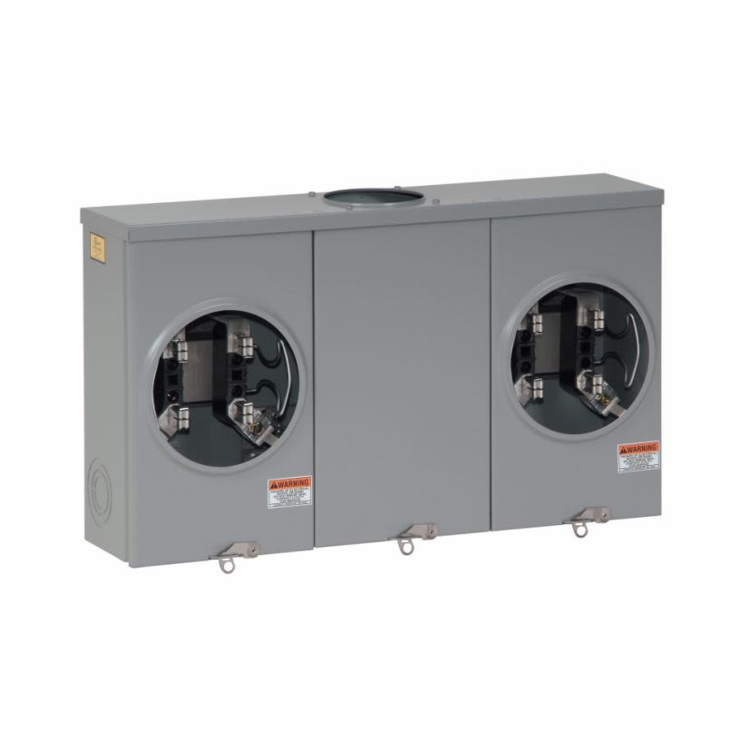 EATON UHT2R2332TCH 2-Position Horizontal Ganged Horn Bypass Triplex Ground Meter Socket, 600 V AC, 200 A, 1 Phase