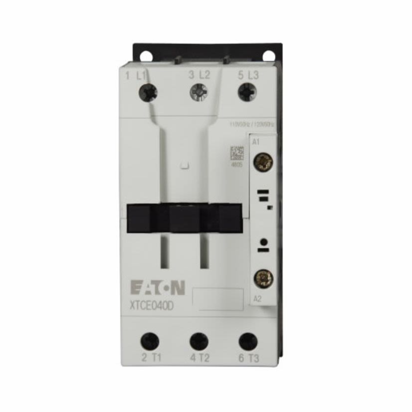 EATON XTCE050D00B Full Voltage Non-Reversing IEC Contactor, 220 to 240 V AC V Coil, 50 A, 0NO-0NC Contact, 3 Poles