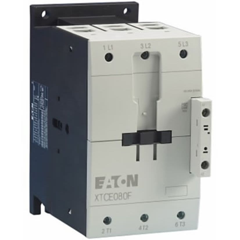 EATON XTCE080F00TD XTCE F-Frame Full Voltage Non-Reversing IEC Contactor, 24 to 27 V DC V Coil, 80 A, 3 Poles