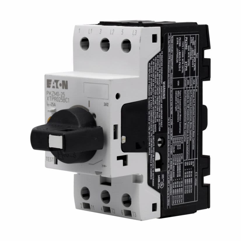 EATON Cutler-Hammer Series XTPR6P3BC1 B-Frame Manual Motor Protector, Rotary/On/Off Action, 3 Poles, NEMA 1/2/IP20 Enclosure