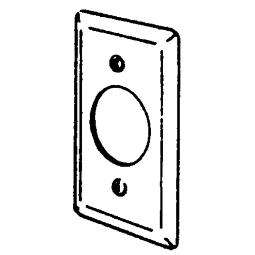 Emerson Electric Appleton® ETP™ 2539 Handy Box Cover, 4 in L x 2-1/8 in W, Single Receptacle Cover, Steel
