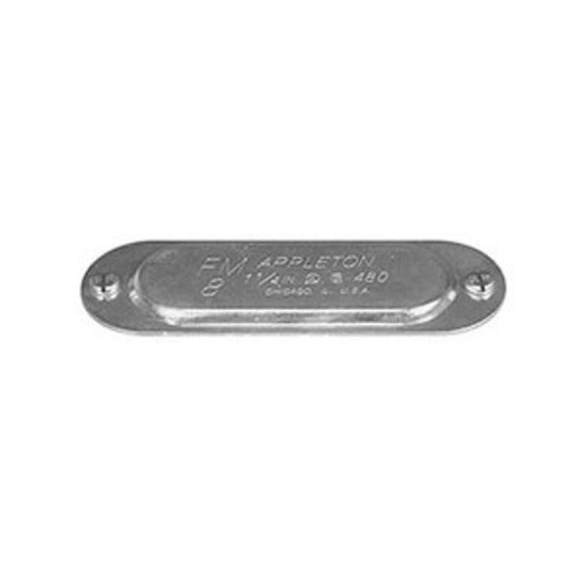 Emerson Electric Appleton® UNILETS™ 880 Blank Conduit Body Cover, 2-1/2 to 3 in Hub, For Use With Form 8™ Conduit Outlet Body, Steel, Zinc Electroplated