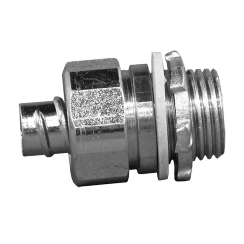 Appleton 4QS-75 Liquid Tight Non-Insulated Oiltight Raintight Conduit Connector, 3/4 in Trade, Straight, Steel, Zinc Electroplated