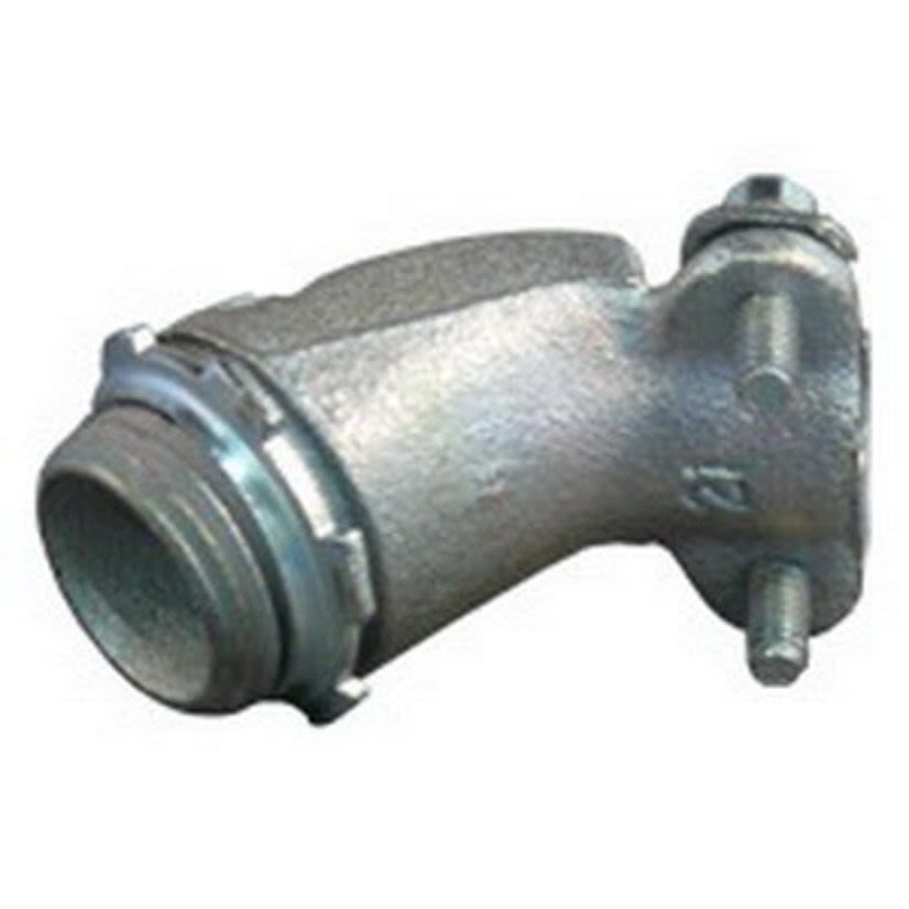 Emerson Electric Appleton® 7246V Conduit Connector With Locknut, 1/2 in Trade, 0.81 to 0.94 in Cable Openings, For Use With Armored/FMC Cable, Malleable Iron/Steel, Zinc Electroplated