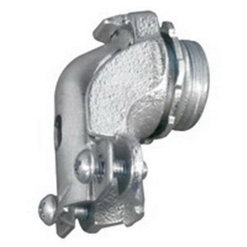 Emerson Electric Appleton® 7380V Conduit Connector With Locknut, 3/8 in Trade, 0.31 to 0.63 in Cable Openings, For Use With Armored/FMC Cable, Malleable Iron/Steel, Zinc Electroplated