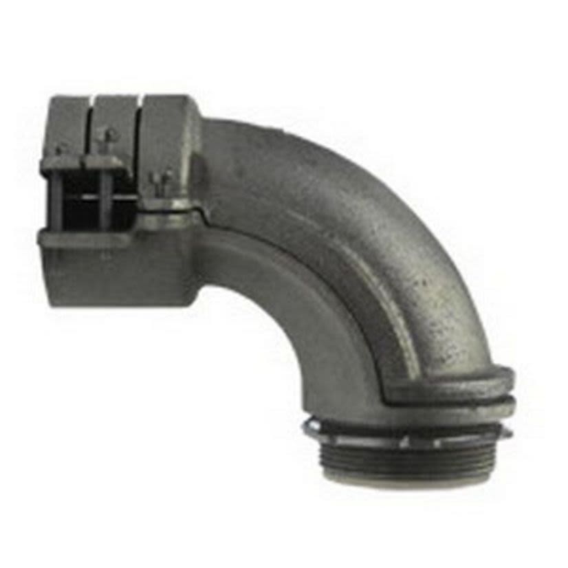 Appleton 7386I Insulated Throat Conduit Connector With Locknut, 2 in Trade, 2 to 2.4 in Cable Openings, For Use With Armored/FMC Cable, Malleable Iron, Zinc Electroplated