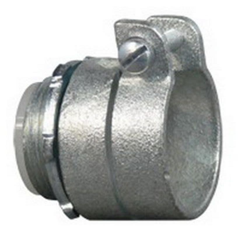 Appleton 7483I Insulated Throat Straight Conduit Connector With Locknut, 1 in Trade, 1.03 to 1.38 in Cable Openings, For Use With Armored/FMC Cable, Malleable Iron, Zinc Electroplated