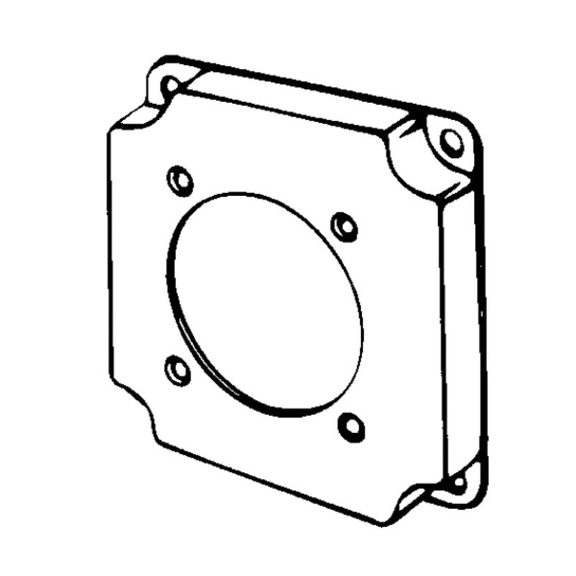 Appleton ETP 8378 Raised Electrical Box Cover, 4 in L x 4 in W x 1/2 in D, Single Receptacle Cover, Steel