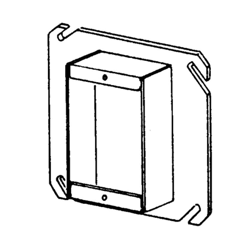 Appleton ETP 846-150 1-Device Raised Electrical Box Cover, 4 in L x 4 in W x 1-1/2 in D, Steel