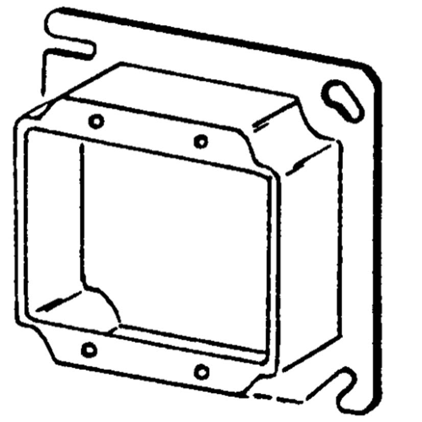 Appleton ETP 8469A Raised Square Box Cover, 4 in L x 4 in W x 1 in D, Steel