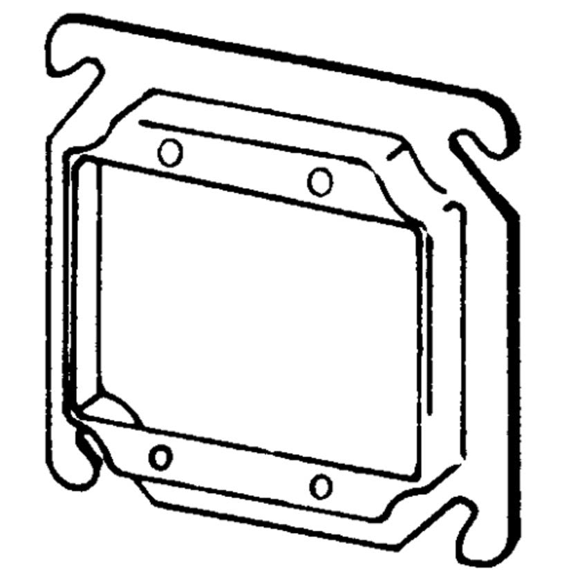 Appleton ETP 8470A Raised Square Box Cover, 4 in L x 4 in W x 1/2 in D, Steel