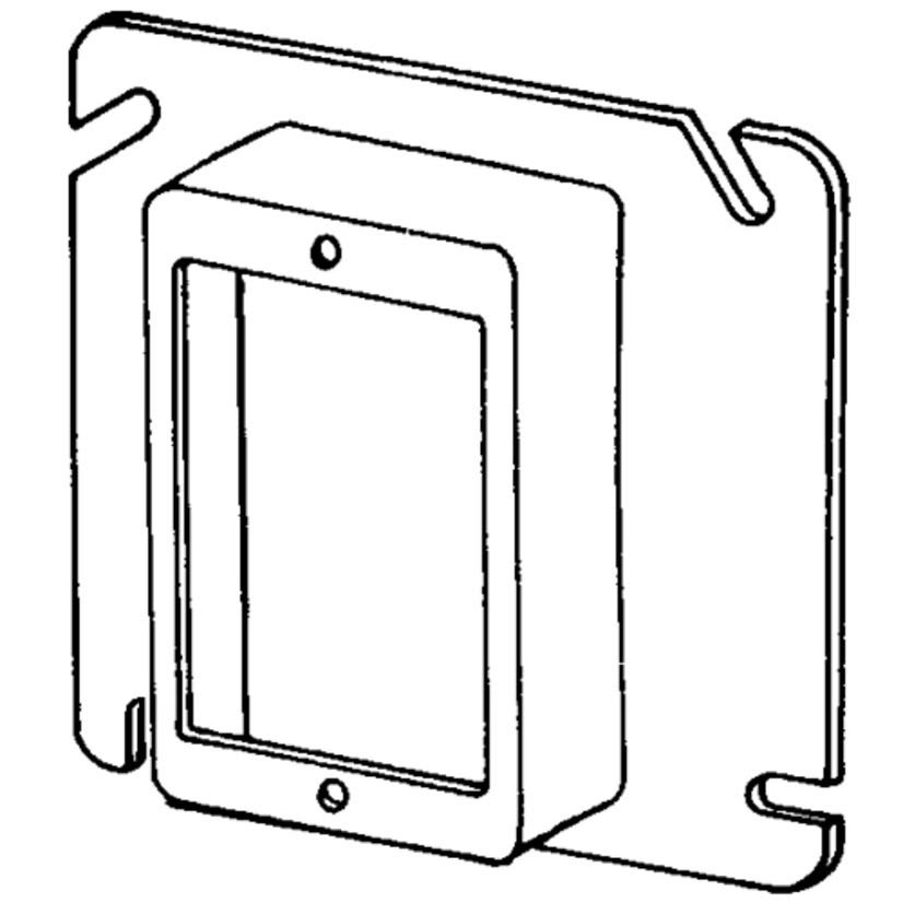 Appleton ETP 8485 1-Device Raised Electrical Box Cover, 4-11/16 in L x 4-11/16 in W x 3/4 in D, Steel