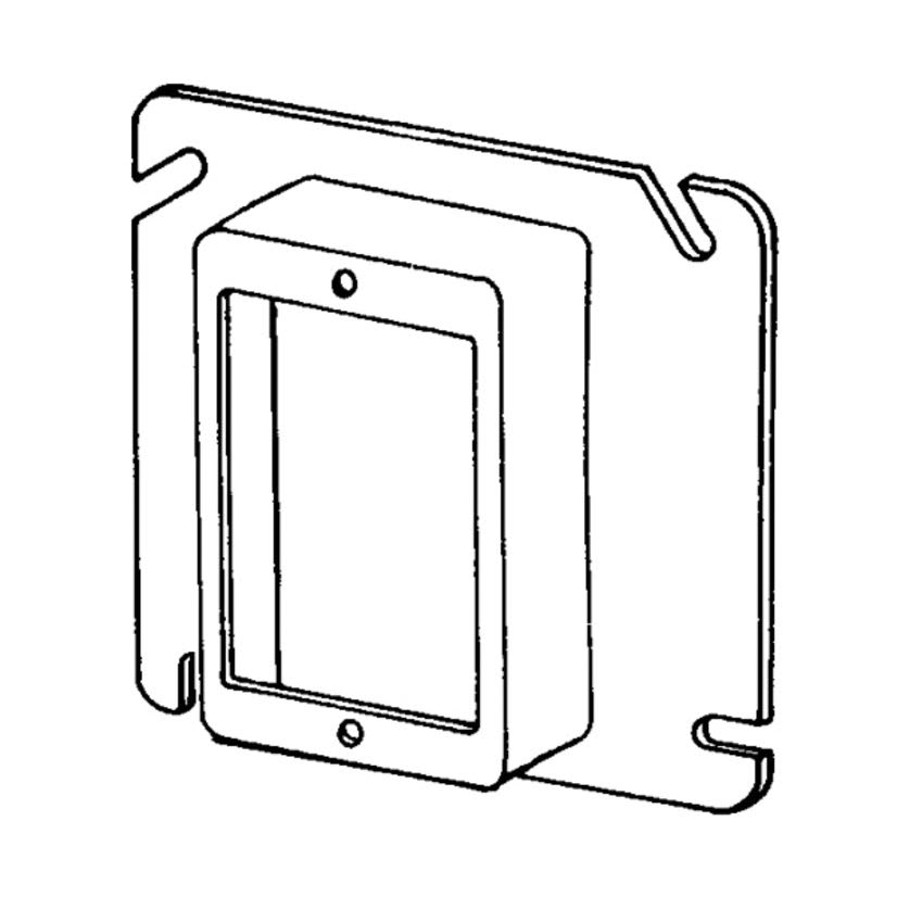 Appleton ETP 8485C 1-Device Raised Square Box Cover, 4-11/16 in L x 4-11/16 in W x 5/8 in D, Steel