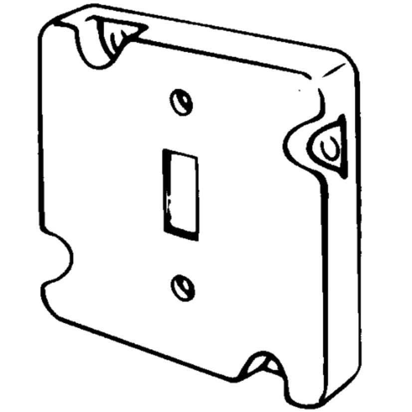 Appleton ETP 8489 Raised Electrical Box Cover, 4-11/16 in L x 4-11/16 in W x 1/2 in D, Toggle Switch Cover, Steel