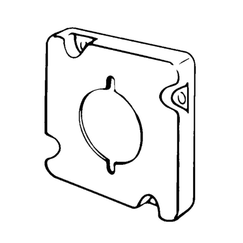 Appleton ETP 8498 Raised Electrical Box Cover, 4-11/16 in L x 4-11/16 in W x 1/2 in D, Single Receptacle Cover, Steel