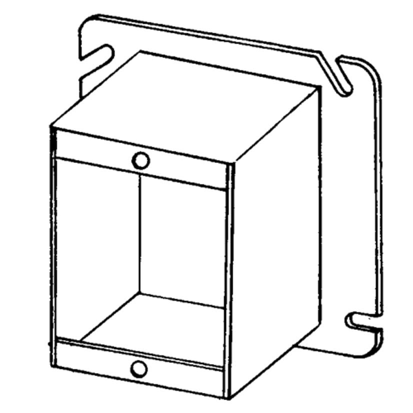Appleton ETP 856-200 1-Device Raised Tile Square Box Cover, 4-11/16 in L x 4-11/16 in W x 2 in D, Steel