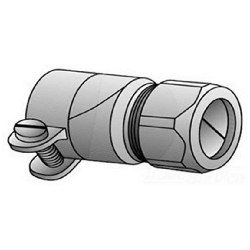 Emerson Electric O-Z/Gedney 9100-W 9000W Conduit Combination Coupling, 1 in, For Use With Compression EMT to Flexible Steel Conduit, Malleable Iron, Zinc Plated