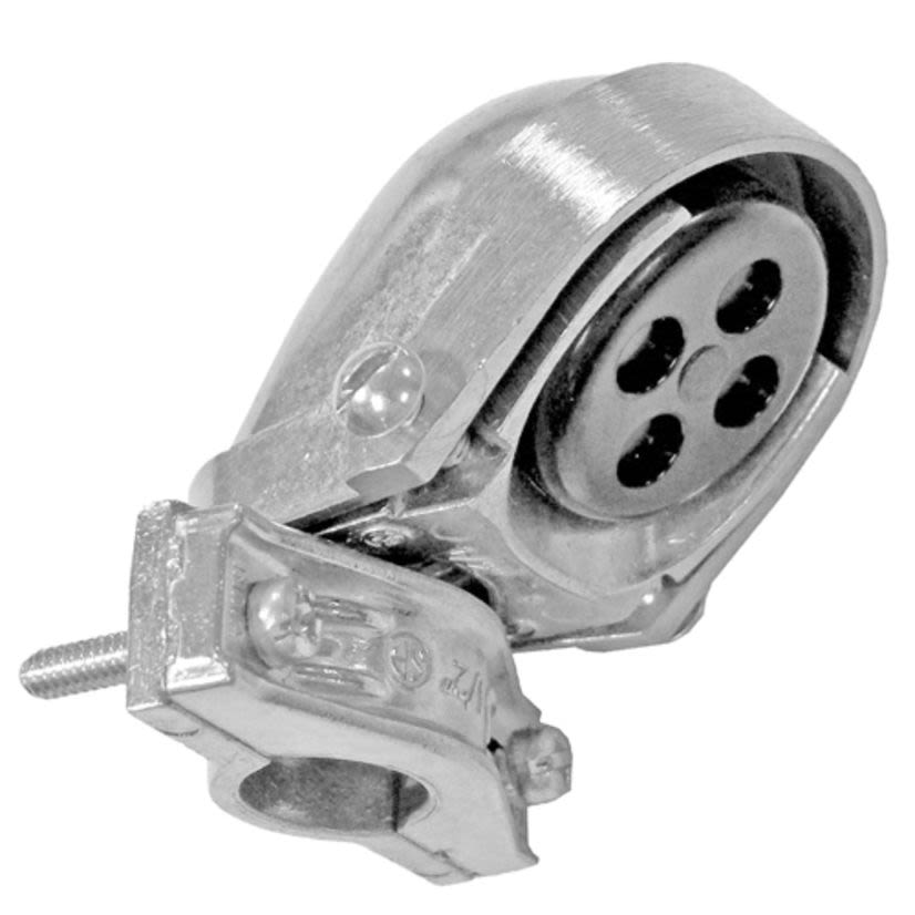 Appleton NEER ECO-109 Clamp-On Weather Resistant Service Entrance Cap, 4 in, (7) (4) 1-3/8 in, (3) 1-3/4 in Hole, For Use With Threaded/Unthreaded Rigid Conduit, IMC/EMT Service Mast, Aluminum