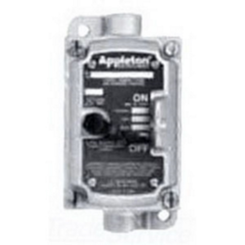Appleton Contender EDSC2129SA 1-Gang Feed-Through Sealed Tumbler Switch Control Station, 120/277 V AC, 20 A, NEMA 3/7CD/9EFG NEMA Rating