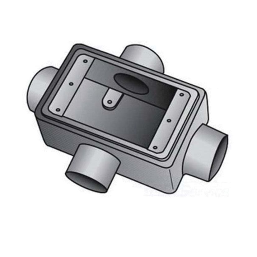 Emerson Electric Appleton® UNILETS™ FDX150 Type FDX Deep Device Box, Malleable Iron, 25 cu-in Capacity, 1 Gangs, 4 Outlets, 4.56 in L x 2.81 in W x 2.69 in D