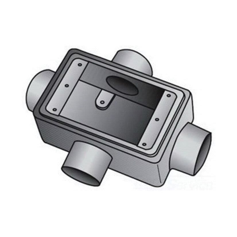 Emerson Electric Appleton® UNILETS™ FSX175 Type FSX Heavy Duty Shallow Device Box With Internal Ground Screw, Malleable Iron, 25 cu-in Capacity, 1 Gangs, 4 Outlets, 4 Knockouts, 4.56 in H x 2.81 in W x 2 in D