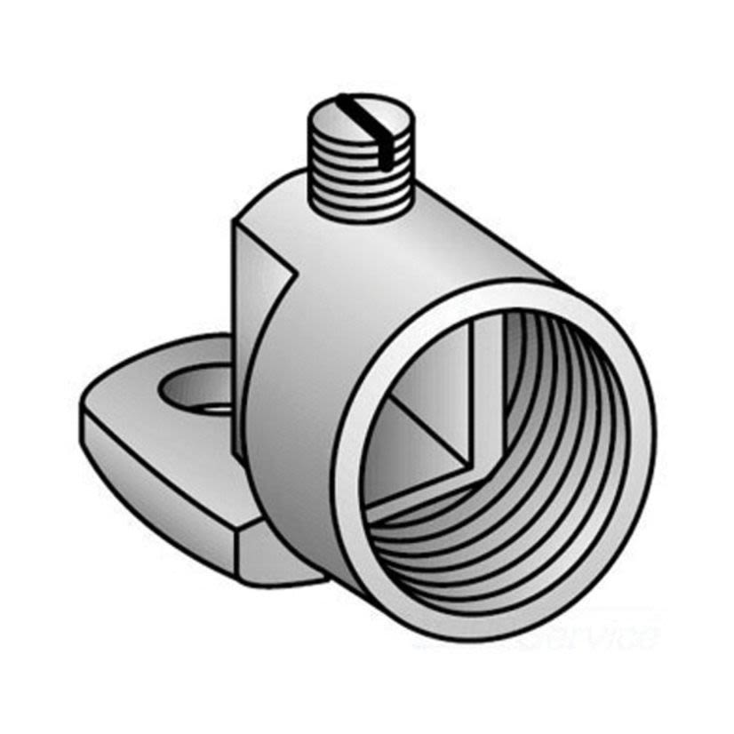 Emerson Electric O-Z/Gedney GH-125G Swivel Grounding Hub, 1-1/4 in Trade, 4/0 AWG to 500 kcmil Conductor, Malleable Iron